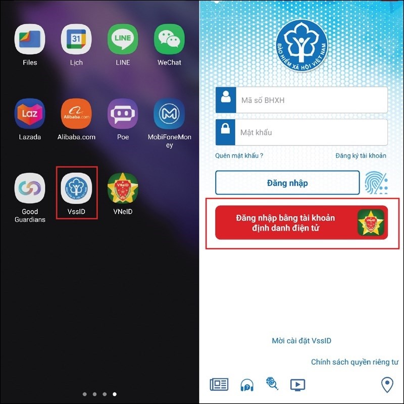 Đăng nhập VssID bằng tài khoản VNeID đơn giản, tiện lợi Đăng nhập VssID bằng tài khoản VNeID đơn giản, tiện lợi