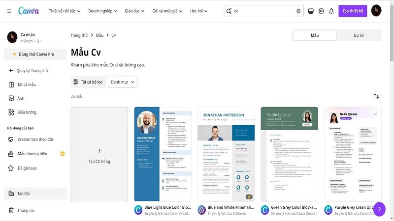 Hướng dẫn tạo CV trên Canva siêu đơn giản, nhanh chóng