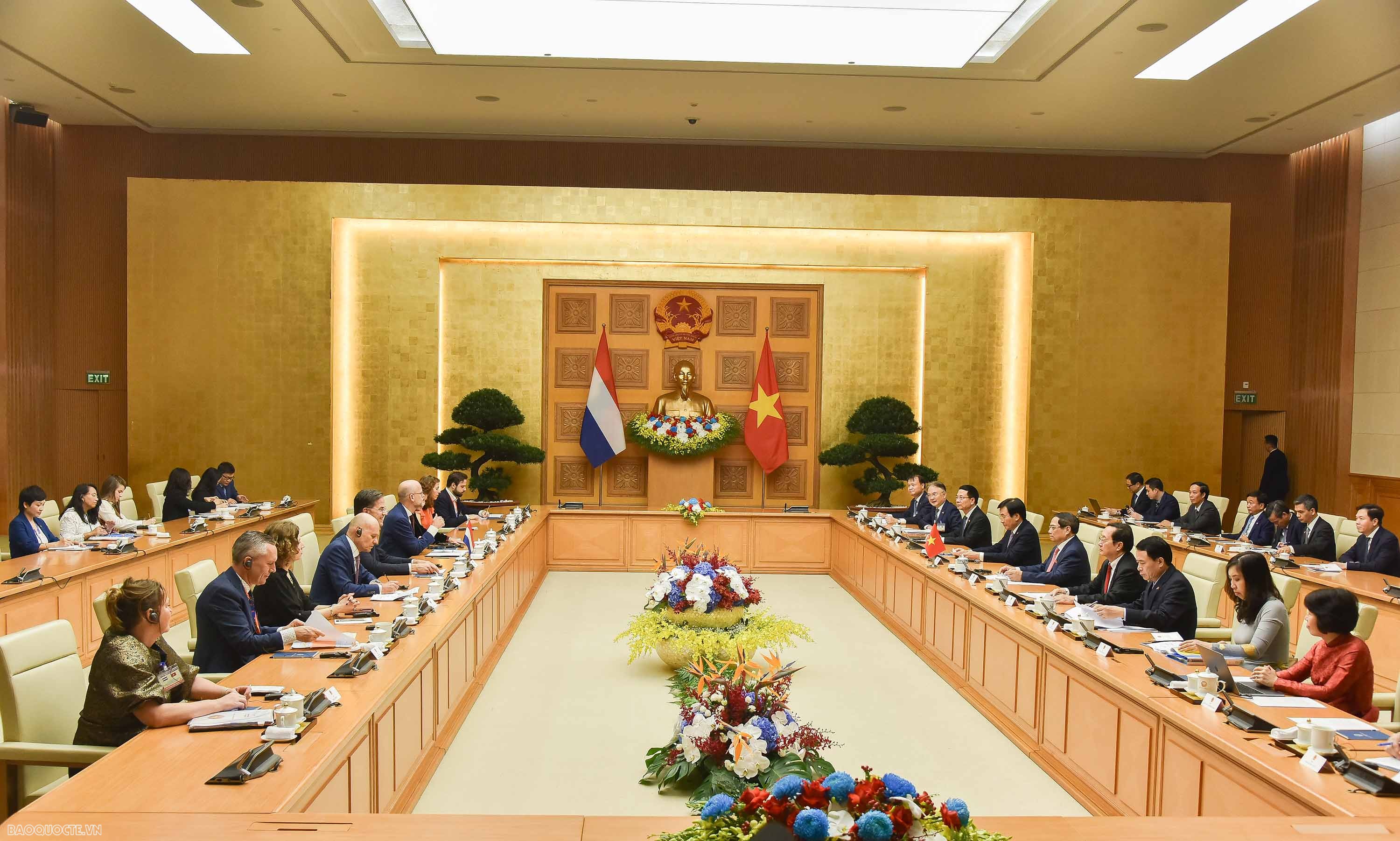 Thủ tướng Phạm Minh Chính chủ trì lễ đón chính thức Thủ tướng Hà Lan Mark Rutte