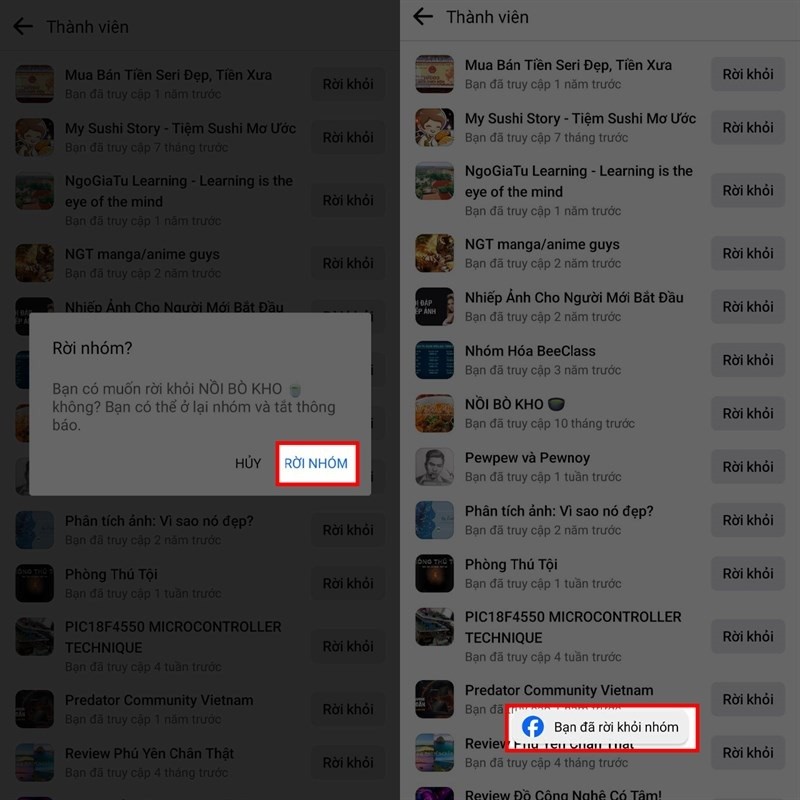 Rời nhiều nhóm trên Facebook cùng lúc nhanh chóng, đơn giản nhất
