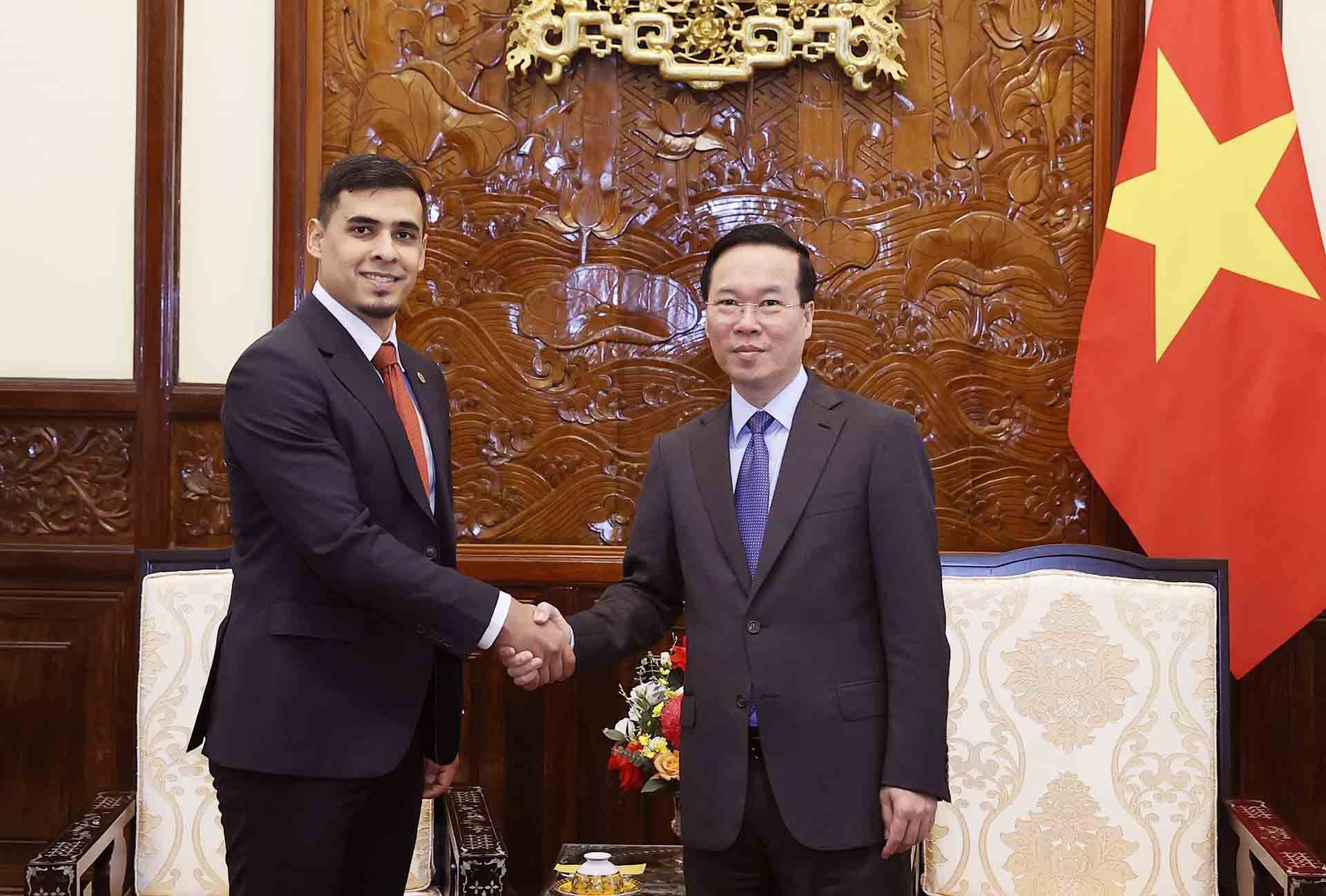 Chủ tịch nước Võ Văn Thưởng tiếp Đại sứ Venezuela Juan Carlos Fernandes Juarez. (Nguồn: TTXVN) Chủ tịch nước Võ Văn Thưởng tiếp Đại sứ Venezuela Juan Carlos Fernandes Juarez. (Nguồn: TTXVN)