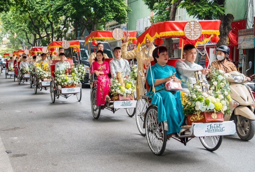 Hình ảnh đoàn nhà trai. Ảnh: Phạm Đươn