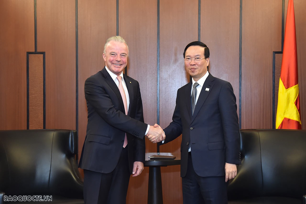 APEC 2023: Chủ tịch nước Võ Văn Thưởng tiếp CEO Tập đoàn Apple Tim Cook và Chủ tịch toàn cầu Boeing APEC 2023: Chủ tịch nước Võ Văn Thưởng tiếp CEO Tập đoàn Apple Tim Cook và Chủ tịch toàn cầu Boeing