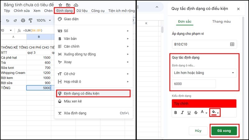 Hướng dẫn tô màu ô trống trong Google Sheets cực đơn giản Hướng dẫn tô màu ô trống trong Google Sheets cực đơn giản