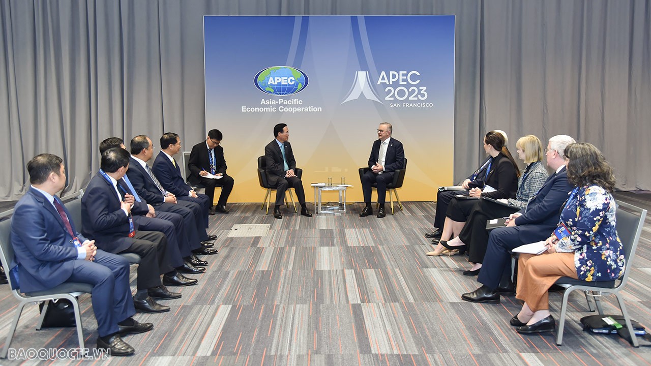 APEC 2023: Việt Nam-Australia tăng cường hợp tác trong các lĩnh vực chuyển đổi số, kinh tế xanh và ứng phó với biến đổi khí hậu APEC 2023: Việt Nam-Australia tăng cường hợp tác trong các lĩnh vực chuyển đổi số, kinh tế xanh và ứng phó với biến đổi khí hậu