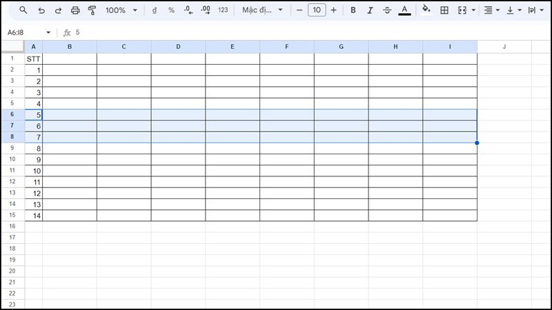 4 cách chèn nhiều dòng trong Google Sheets đơn giản, hiệu quả 4 cách chèn nhiều dòng trong Google Sheets đơn giản, hiệu quả