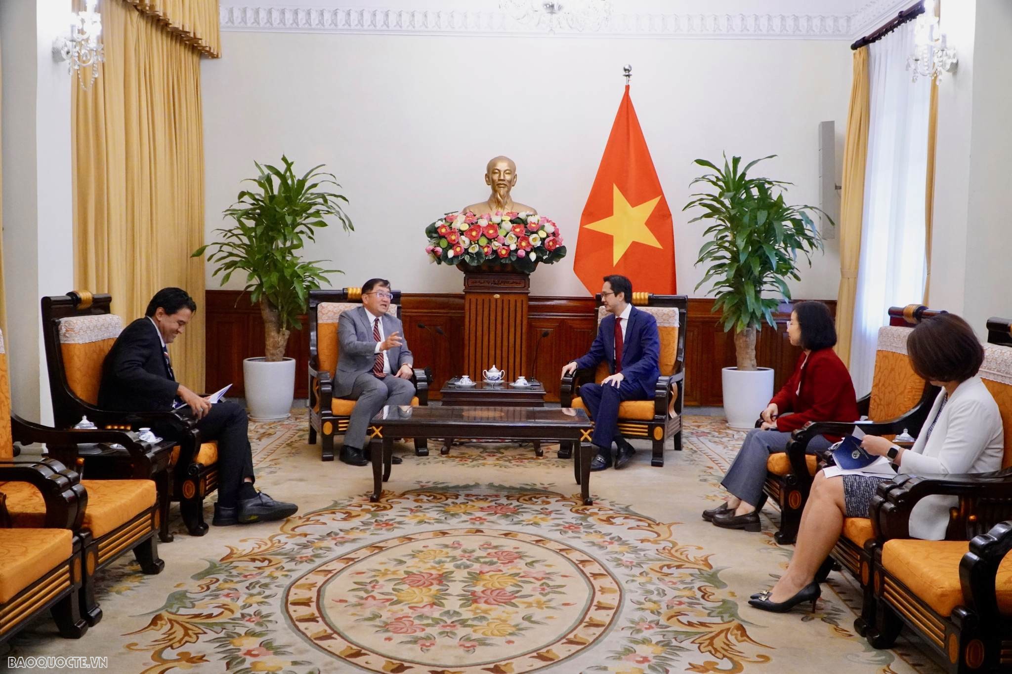 Quang cảnh buổi tiếp. (Ảnh: Hoàng An)