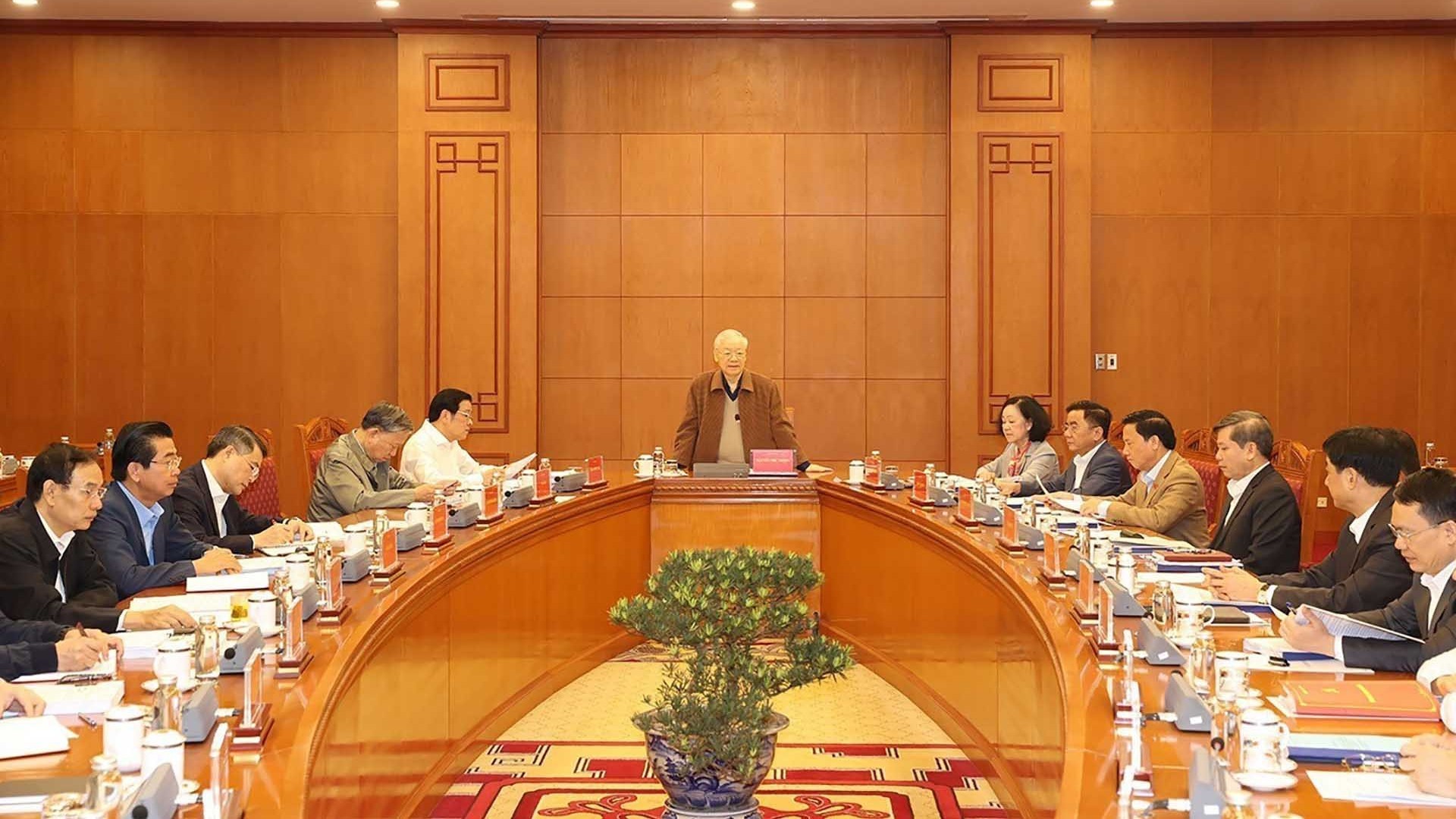 tong bi thu nguyen phu trong chu tri cuoc hop thuong truc ban chi dao trung uong ve phong chong tham nhung tieu cuc