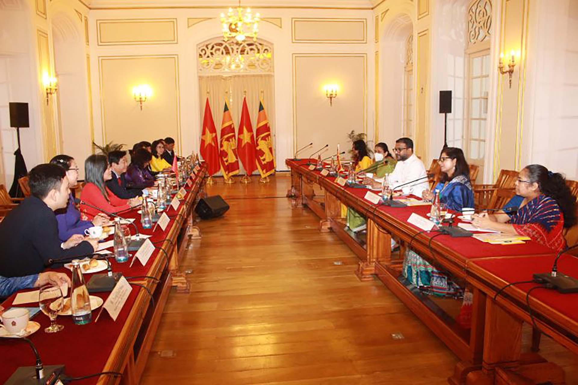 Đoàn công tác gặp làm việc với Quyền Bộ trưởng Bộ Ngoại giao Sri Lanka Tharaka Balasuriya.