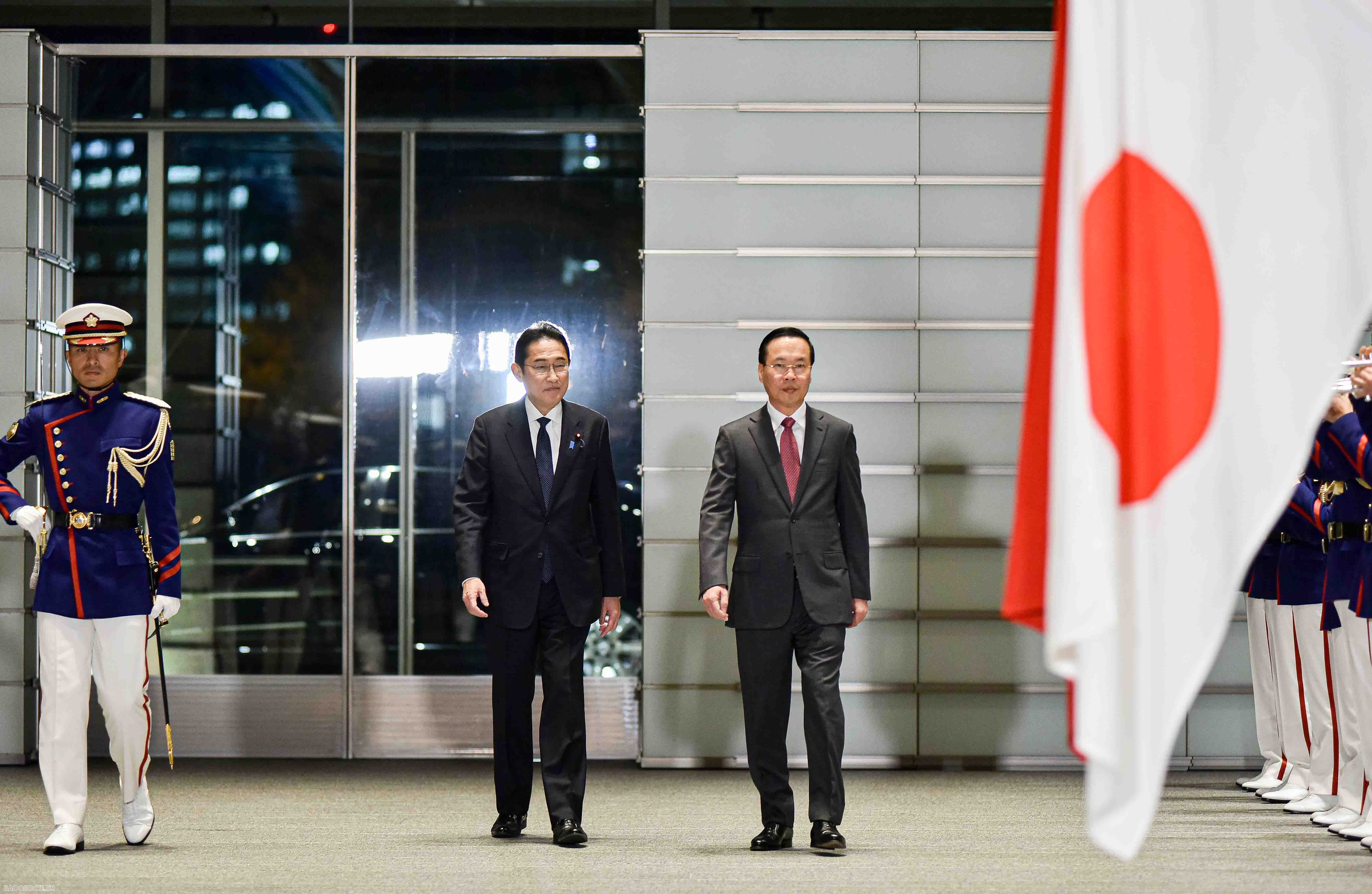 Lễ đón chính thức Chủ tịch nước và Phu nhân tại Văn phòng Thủ tướng Nhật Bản Lễ đón chính thức Chủ tịch nước và Phu nhân tại Văn phòng Thủ tướng Nhật Bản