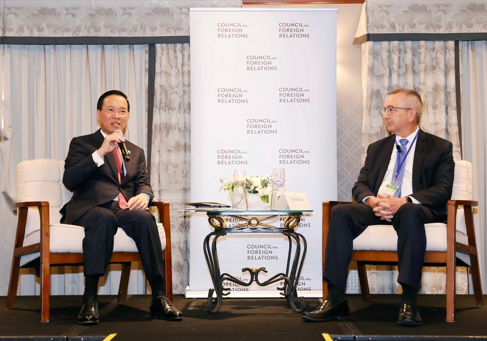 Chủ tịch nước Võ Văn Thưởng trao đổi tại Hội đồng Quan hệ đối ngoại Hoa Kỳ (CFR).