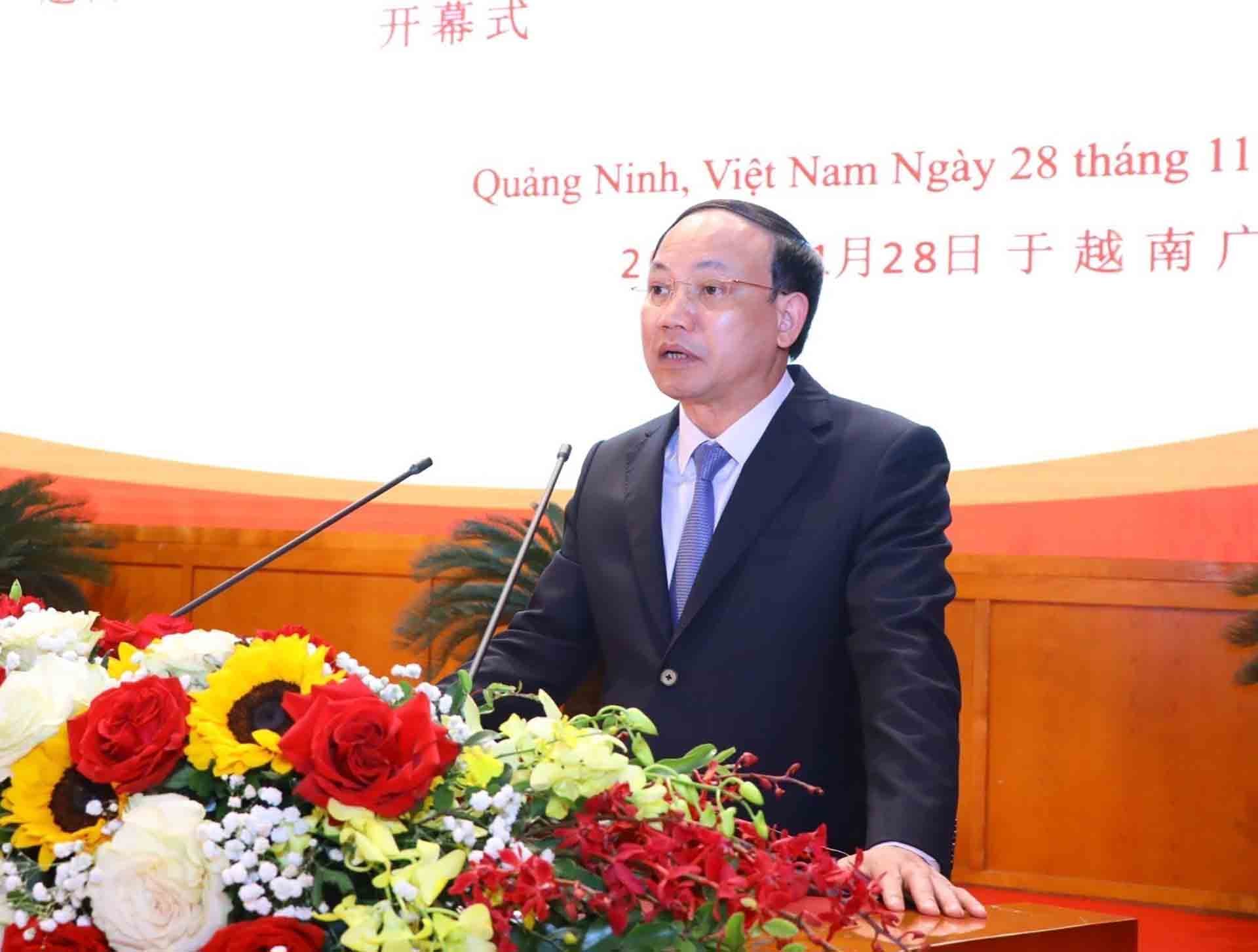 Ông Nguyễn Xuân Ký, Ủy viên Trung ương Đảng, Bí thư Tỉnh ủy, Chủ tịch HĐND tỉnh Quảng Ninh phát biểu chào mừng. (Nguồn: TTXVN)