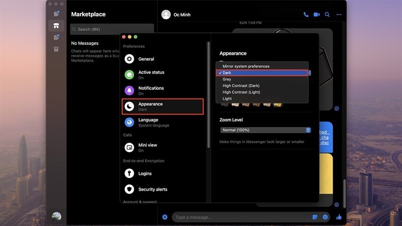 Cách bật chế độ tối Messenger trên MacBook giúp bạn bảo vệ đôi mắt Cách bật chế độ tối Messenger trên MacBook giúp bạn bảo vệ đôi mắt