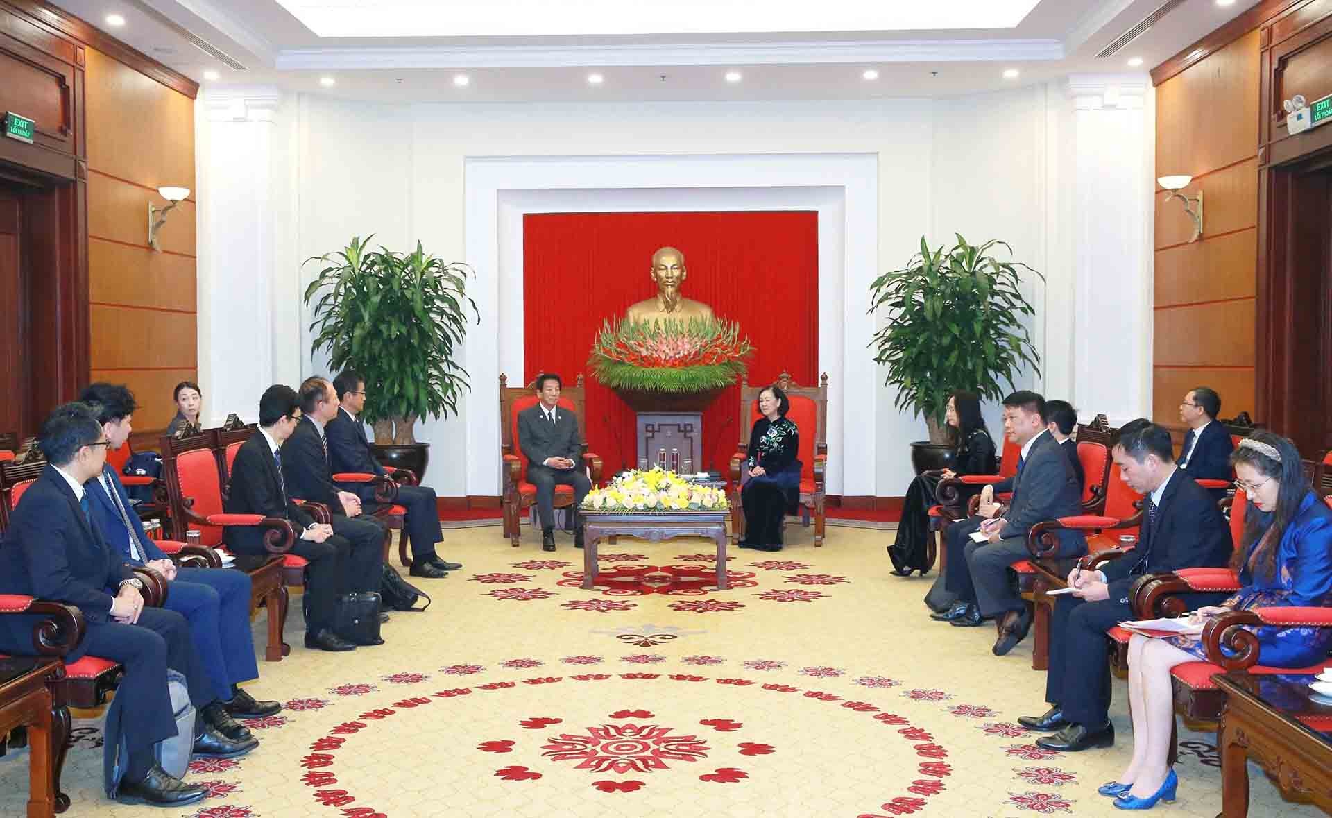 Quang cảnh buổi tiếp. (Nguồn: TTXVN) Quang cảnh buổi tiếp. (Nguồn: TTXVN)