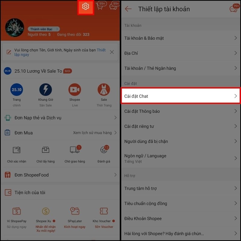 Chặn tin nhắn trên Shopee chỉ với 2 bước đơn giản