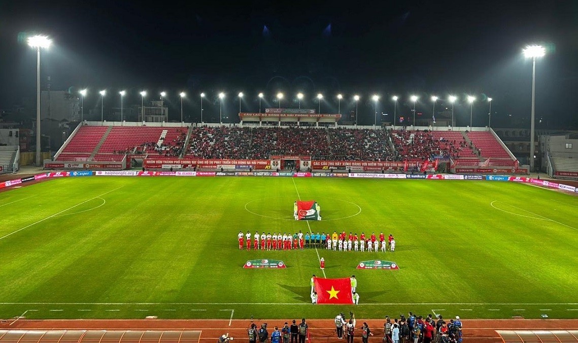Đội hình ra sân của CLB Hải Phòng và CLB Công an Hà Nội tại vòng 4 V-League 2023/24.. (Nguồn: Hải Phòng FC) Đội hình ra sân của CLB Hải Phòng và CLB Công an Hà Nội tại vòng 4 V-League 2023/24.. (Nguồn: Hải Phòng FC)