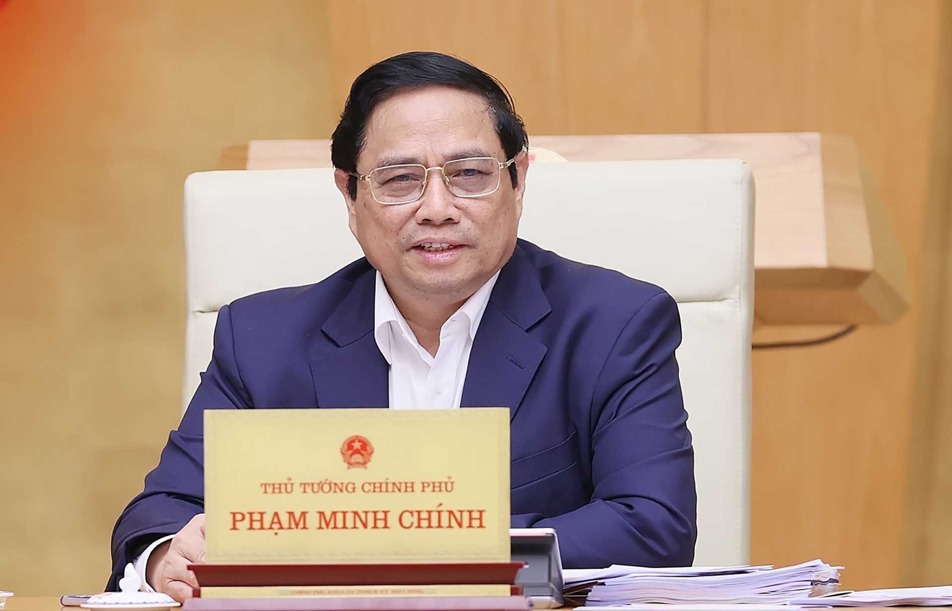 Thủ tướng Phạm Minh Chính phát biểu. (Nguồn: TTXVN)