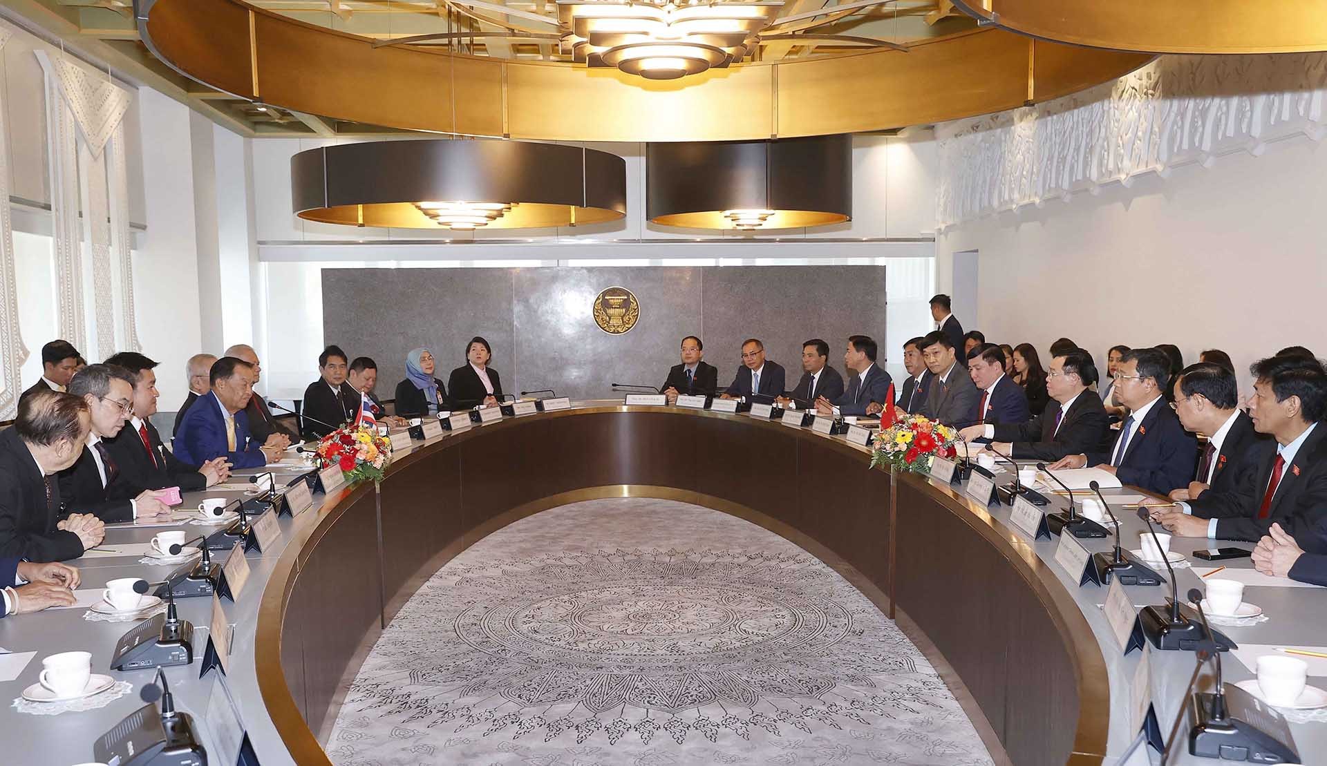 Quang cảnh hội đàm. (Nguồn: TTXVN) Quang cảnh hội đàm. (Nguồn: TTXVN)