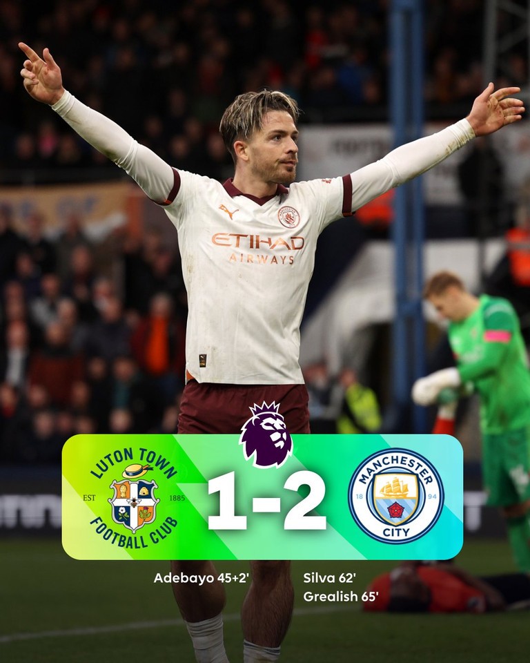 Man City giành 3 điểm trước Luton. Man City giành 3 điểm trước Luton.