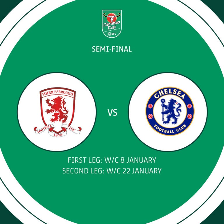 Cặp bán kết còn lại là Chelsea và Middlesbrough.