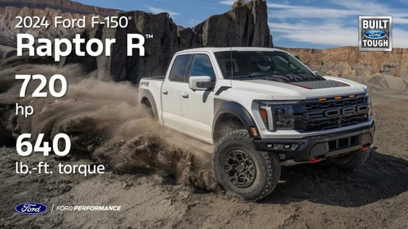 Chi tiết Ford F-150 Raptor R 2024 mạnh 730 mã lực, giá từ 1,946 tỷ đồng Chi tiết Ford F-150 Raptor R 2024 mạnh 730 mã lực, giá từ 1,946 tỷ đồng