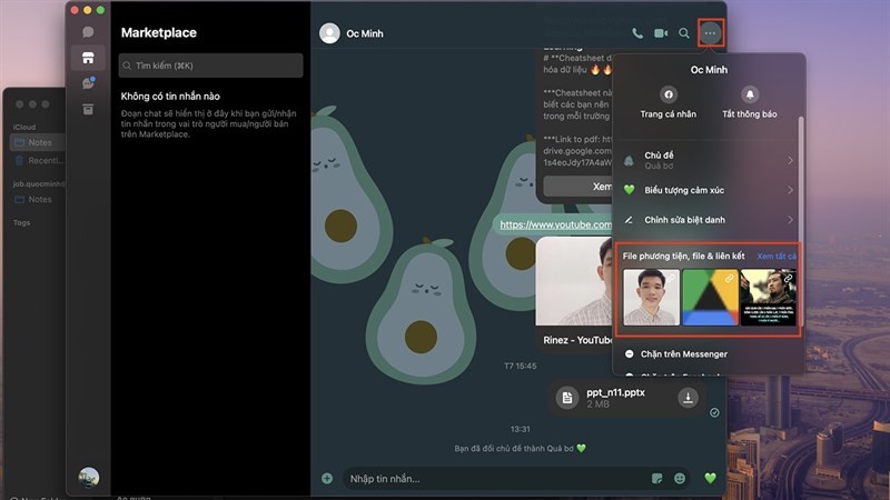Cách xem lại các file đã gửi trên Messenger MacBook nhanh chóng Cách xem lại các file đã gửi trên Messenger MacBook nhanh chóng