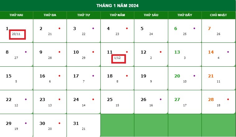 Hôm nay là ngày mấy âm lịch? Lịch âm lịch năm 2024
