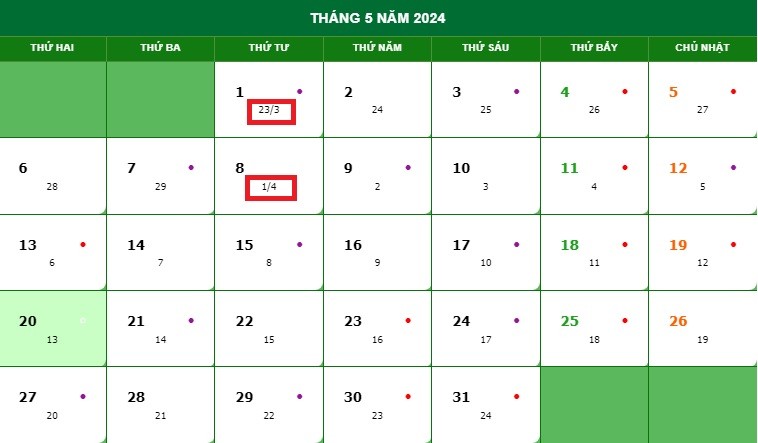 Hôm nay là ngày mấy âm lịch? Lịch âm lịch năm 2024