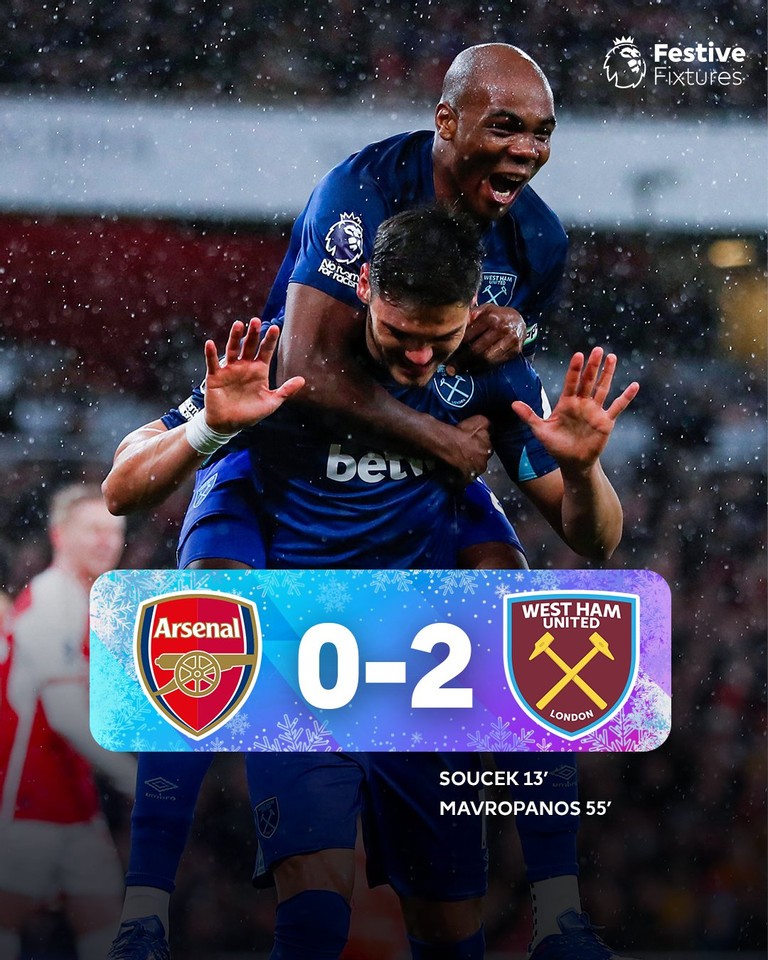 Ngoại hạng Anh: Hình ảnh trận đấu Arsenal bất ngờ thua không bàn thắng trước West Ham