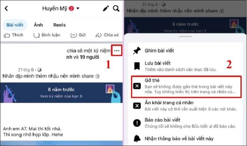 Hướng dẫn cách gỡ gắn thẻ trên Facebook nhanh chóng nhất Hướng dẫn cách gỡ gắn thẻ trên Facebook nhanh chóng nhất