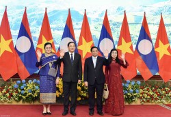 Lễ đón chính thức Thủ tướng Lào Sonexay Siphandone và Phu nhân tại Phủ Chủ tịch