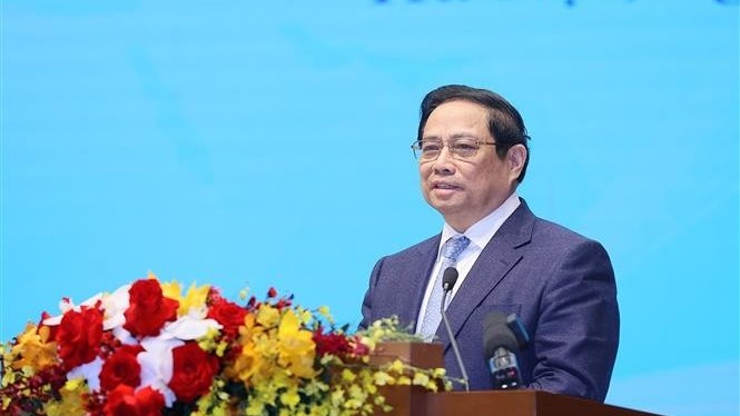 Thủ tướng Phạm Minh Chính cùng Thủ tướng Lào Sonexay Siphandone chủ trì Hội nghị hợp tác đầu tư Việt Nam - Lào