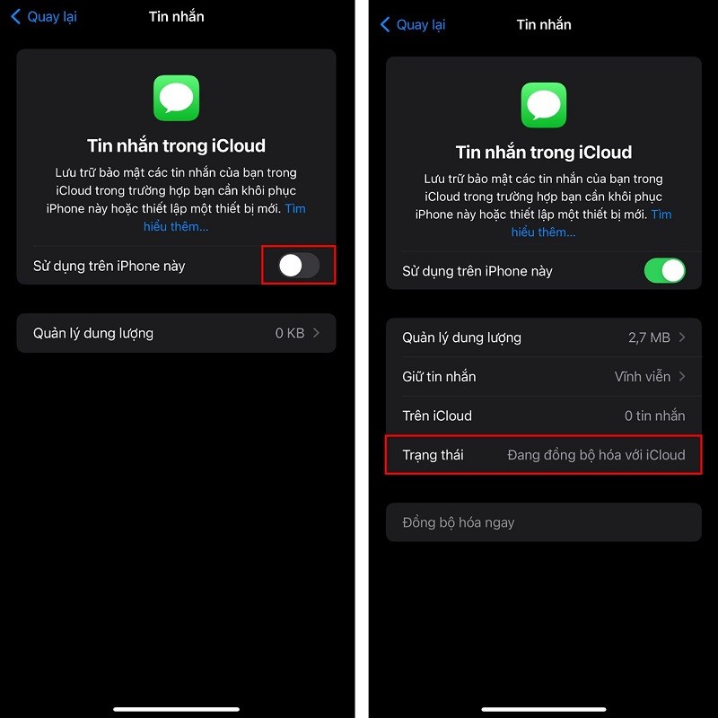 Cách đồng bộ tin nhắn lên iCloud trên iPhone nhanh chóng Cách đồng bộ tin nhắn lên iCloud trên iPhone nhanh chóng