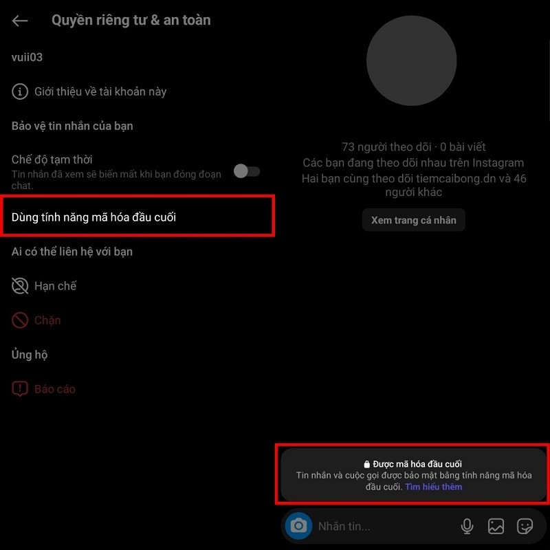Cách mã hóa đầu cuối tin nhắn Instagram nhanh chóng, siêu đơn giản