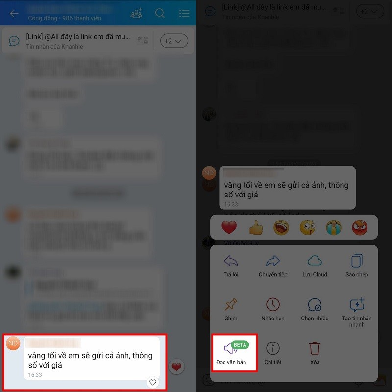 Hướng dẫn cách đọc tin nhắn trên Zalo bằng trợ lý cực chính xác