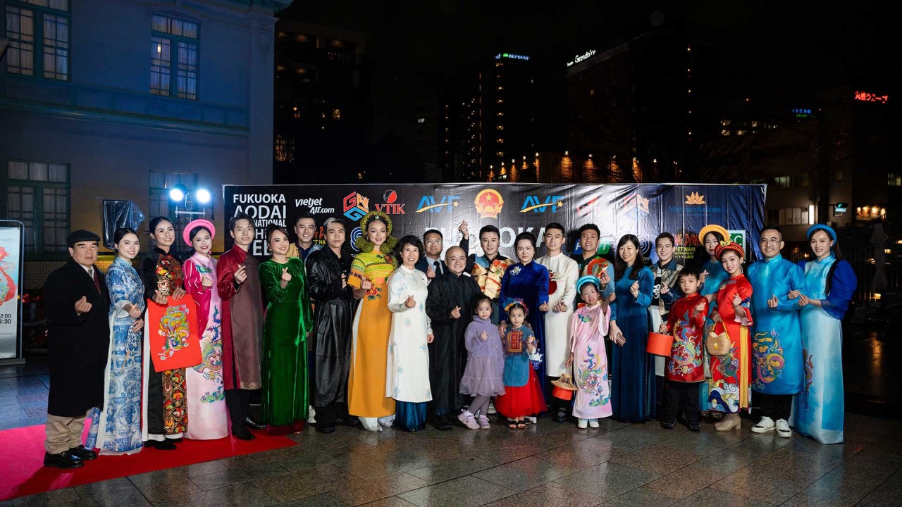 Các đại biểu tham dự Lễ hội Áo dài Việt Nam tại Fukuoka.