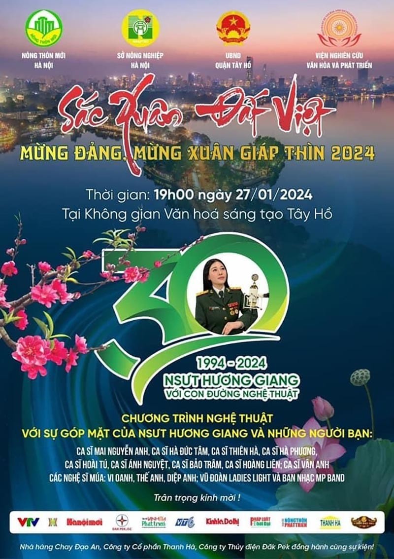 Một chương trình nghệ thuật đặc sắc gắn với hành trình 30 năm hoạt động của NSƯT Hương Giang.