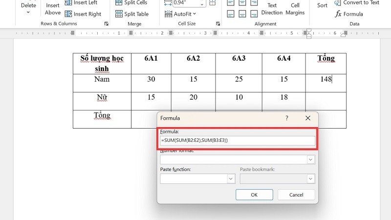 Hướng dẫn cách tính tổng trong Word nhanh chóng, đơn giản Hướng dẫn cách tính tổng trong Word nhanh chóng, đơn giản