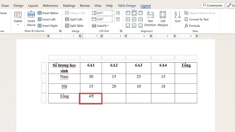 Hướng dẫn cách tính tổng trong Word nhanh chóng, đơn giản Hướng dẫn cách tính tổng trong Word nhanh chóng, đơn giản