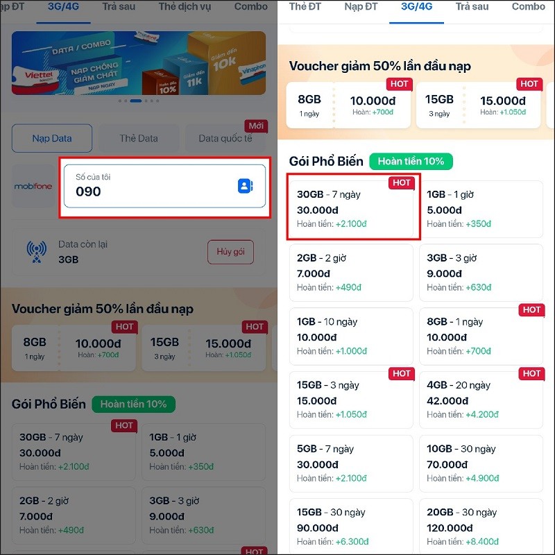 Tặng data cho thuê bao khác trên Zalo siêu đơn giản Tặng data cho thuê bao khác trên Zalo siêu đơn giản