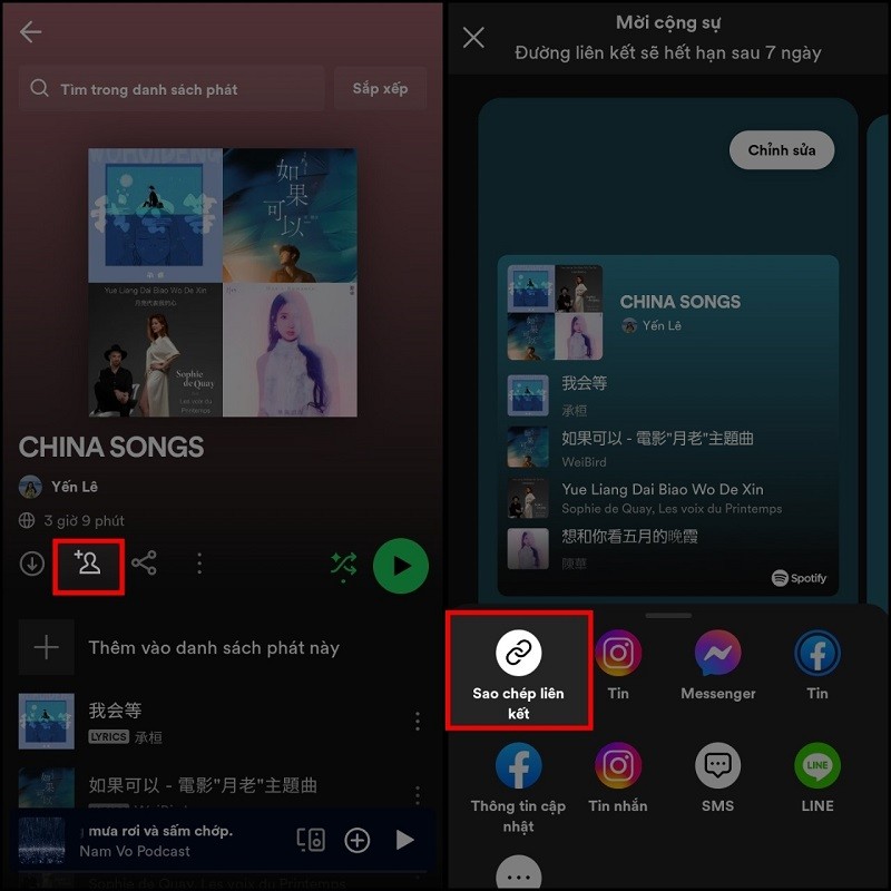 Thêm cộng sự vào playlist trên Spotify để cùng chia sẻ những bài hát hay