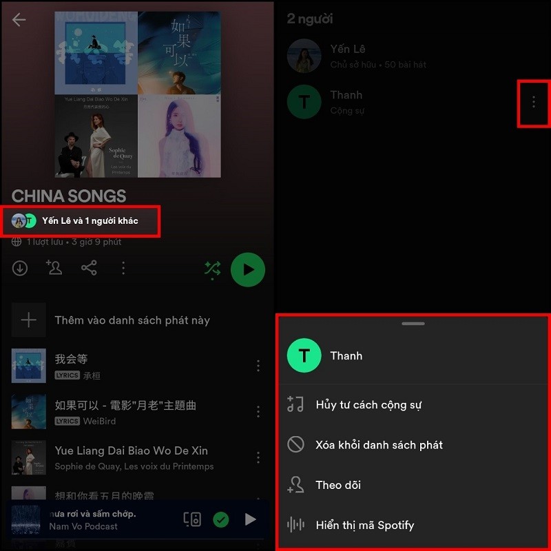 Thêm cộng sự vào playlist trên Spotify để cùng chia sẻ những bài hát hay