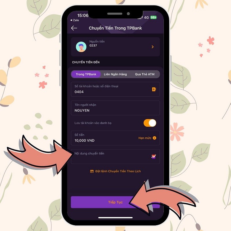 Chuyển tiền trực tiếp cho bạn bè khi chat trên Zalo cực nhanh chóng