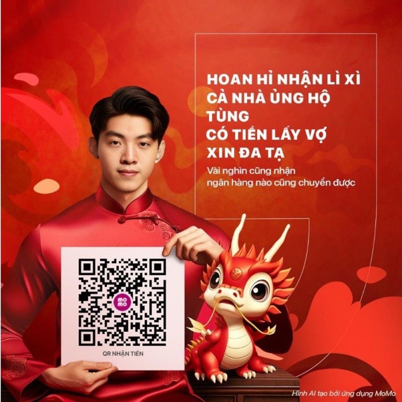 Tạo QR nhận lì xì độc đáo cùng AI trên MoMo