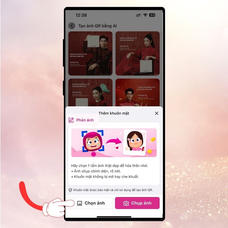 Tạo QR nhận lì xì độc đáo cùng AI trên MoMo