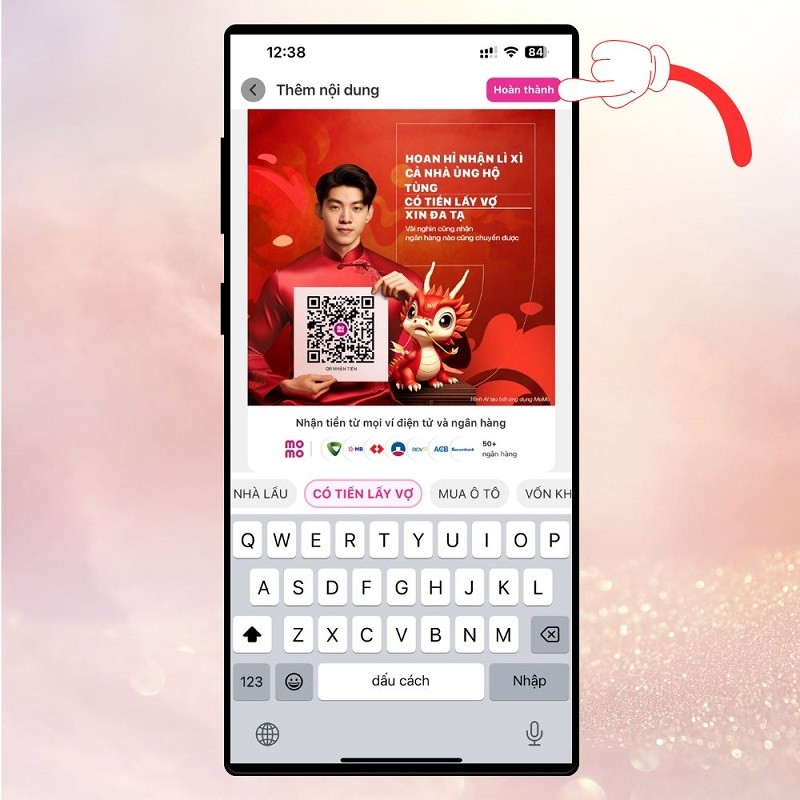 Tạo QR nhận lì xì độc đáo cùng AI trên MoMo