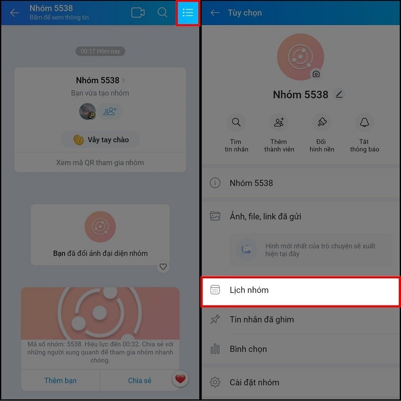 Sử dụng lịch nhắc hẹn trên Zalo cùng bạn bè và người thân