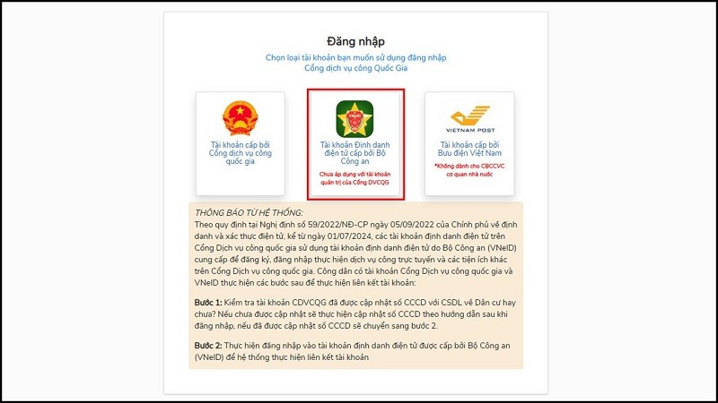 Cách đăng nhập cổng dịch vụ công bằng VNeID đơn giản, nhanh chóng