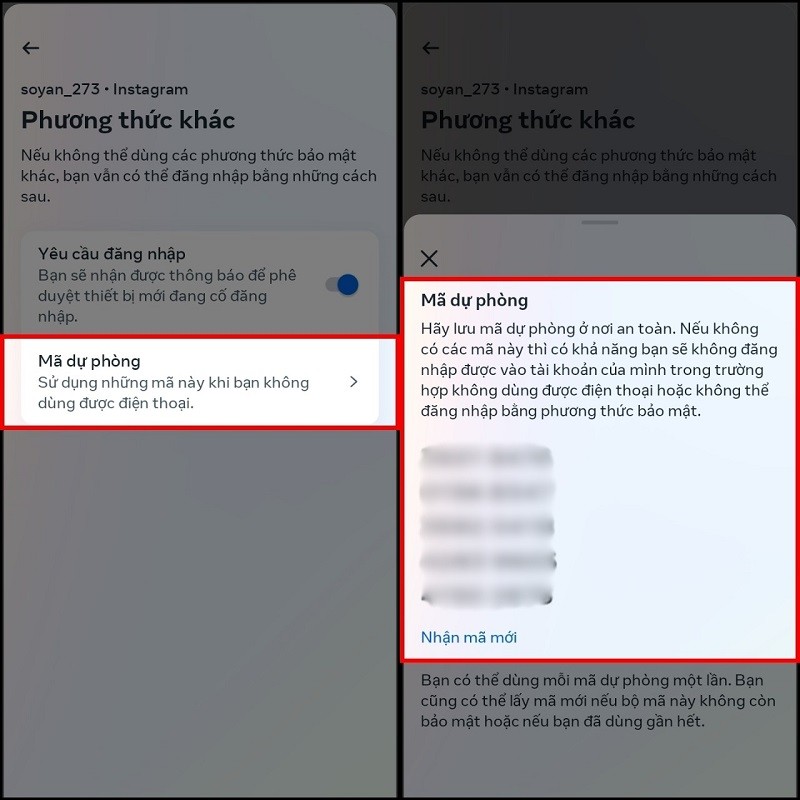 Cách lấy mã dự phòng Instagram khi bảo mật 2 lớp nhanh chóng Cách lấy mã dự phòng Instagram khi bảo mật 2 lớp nhanh chóng