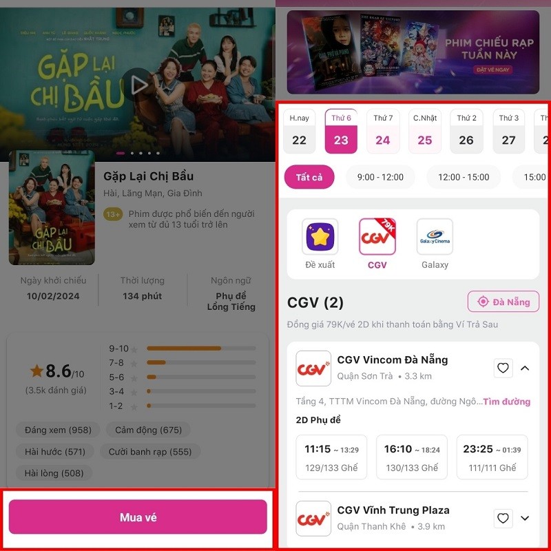 Mua vé xem phim trên MoMo đơn giản, siêu tiện lợi